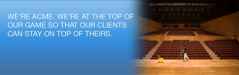We’re Acme. We’re at the top of our game so that our clients can stay on top of theirs.